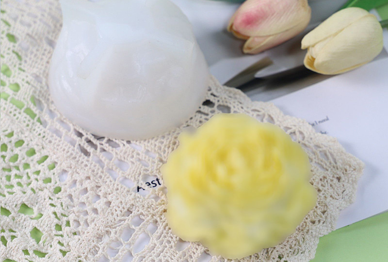 Full-Bloom Rose Face Silicone Candle Mold