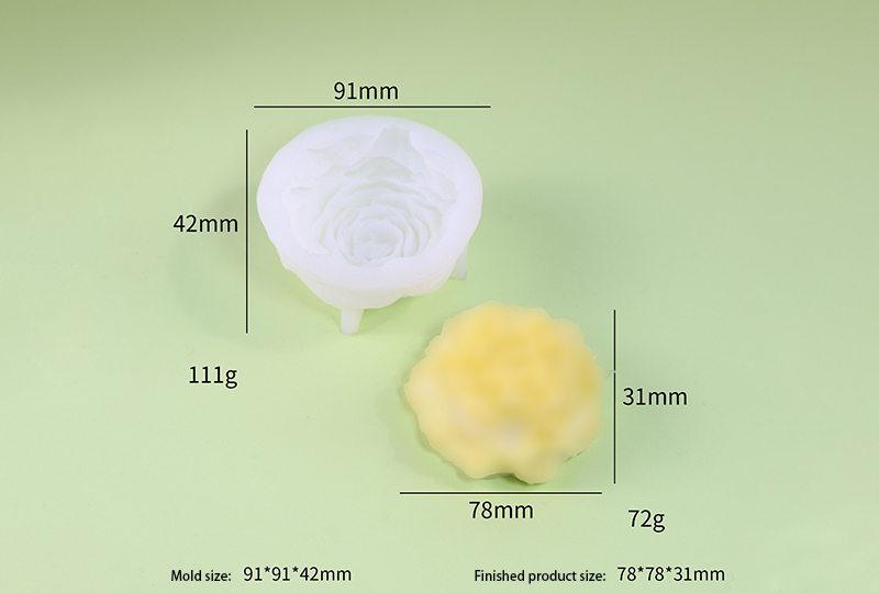 Full-Bloom Rose Face Silicone Candle Mold