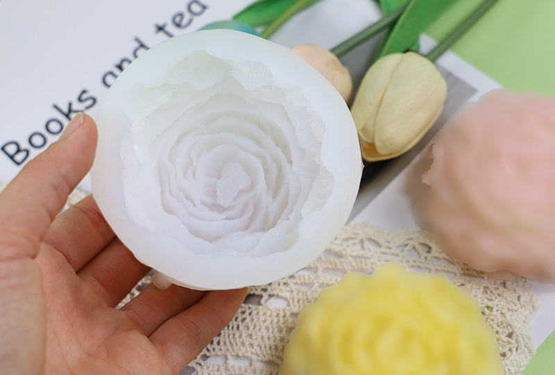 Full-Bloom Rose Face Silicone Candle Mold