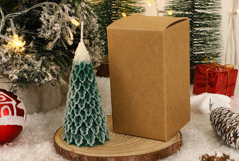 Snow-Dusted Christmas Tree Festival Series Handmade Candle