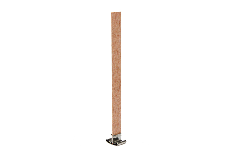 Natural Grain Flat Wooden Candle Wick with Tab Base