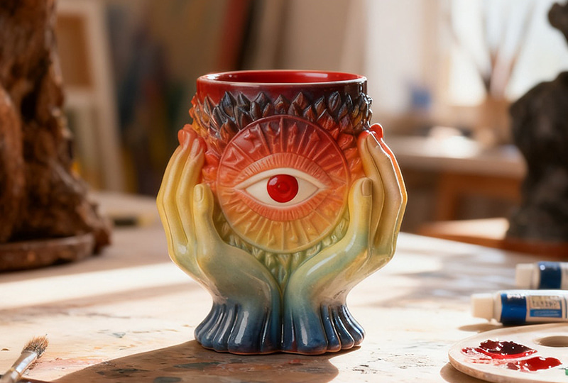 Matte Black Evil Eye Embossed Marble Jar Candle
