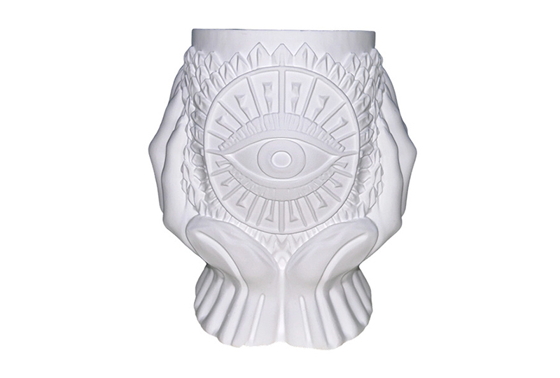 Matte Black Evil Eye Embossed Marble Jar Candle