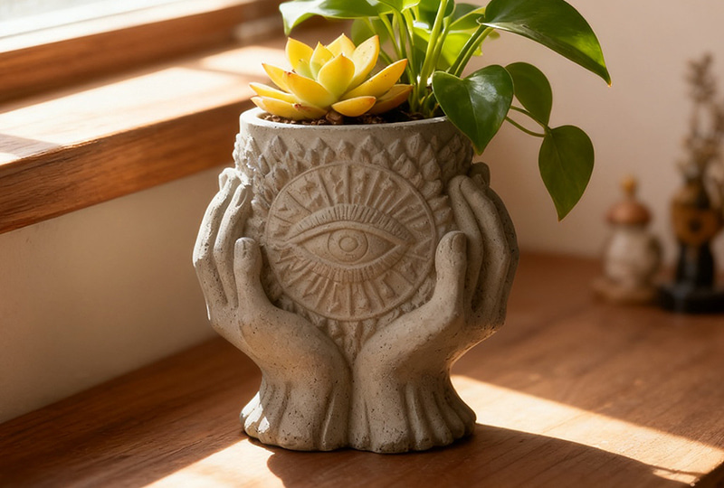 Matte Black Evil Eye Embossed Marble Jar Candle