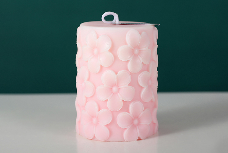 Embossed Five-Petal Cylinder Flower Series Handmade Candle