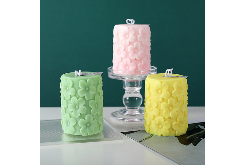 Embossed Five-Petal Cylinder Flower Series Handmade Candle