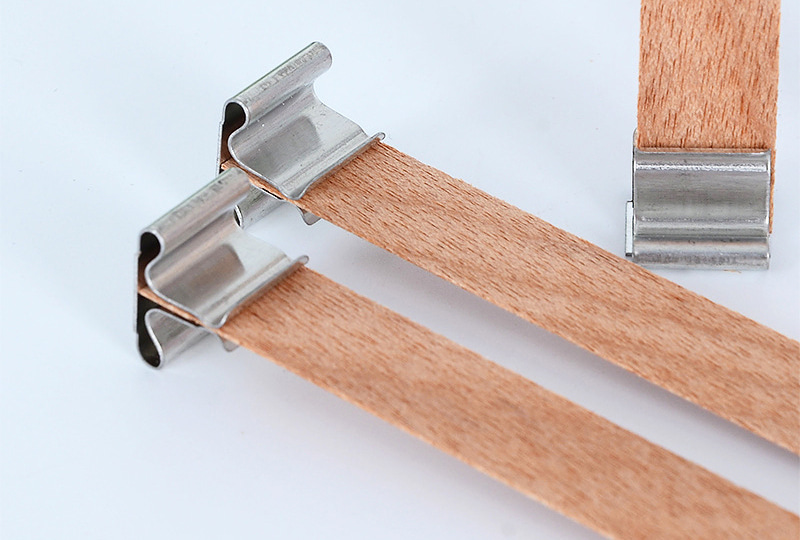 13mm Flat Wooden Candle Wick with Metal Sustainer Tab
