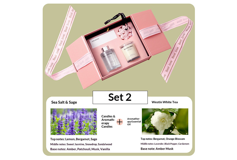 Blush Pink Double-Door Candle & Diffuser Candle Set