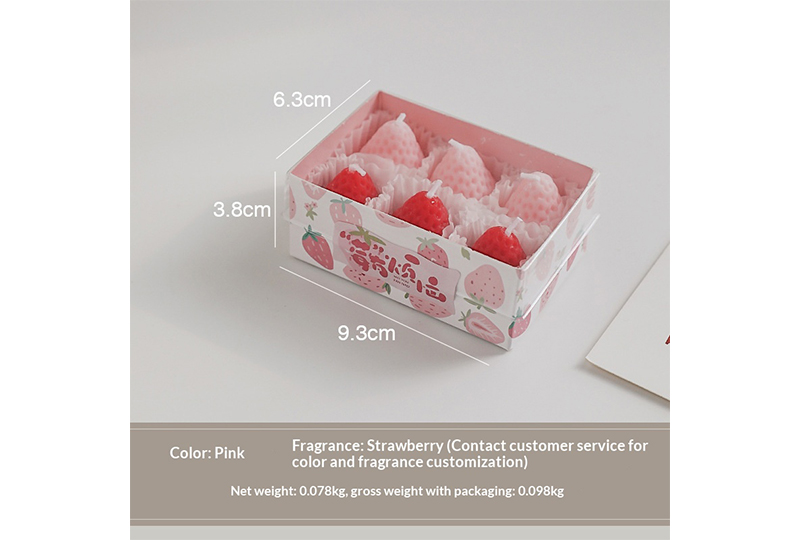 Strawberry-Shaped Tealight Candle Set — 6-Pack