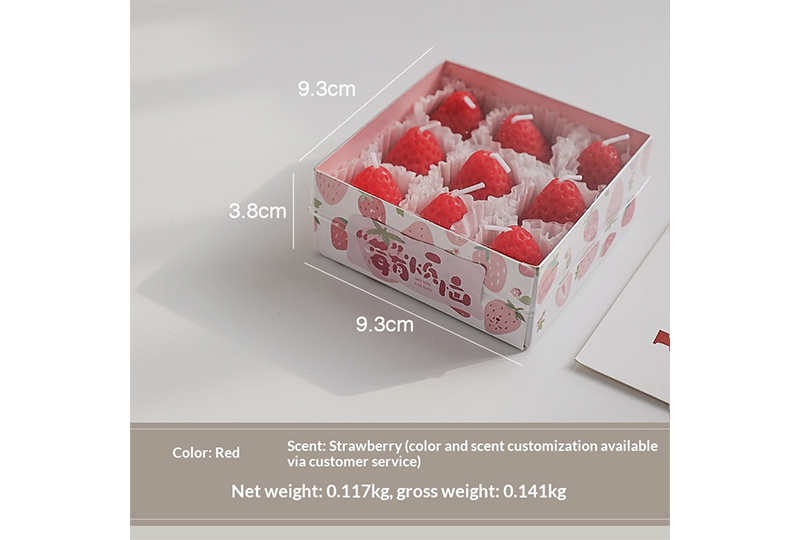 Strawberry-Shaped Tealight Candle Set — 6-Pack