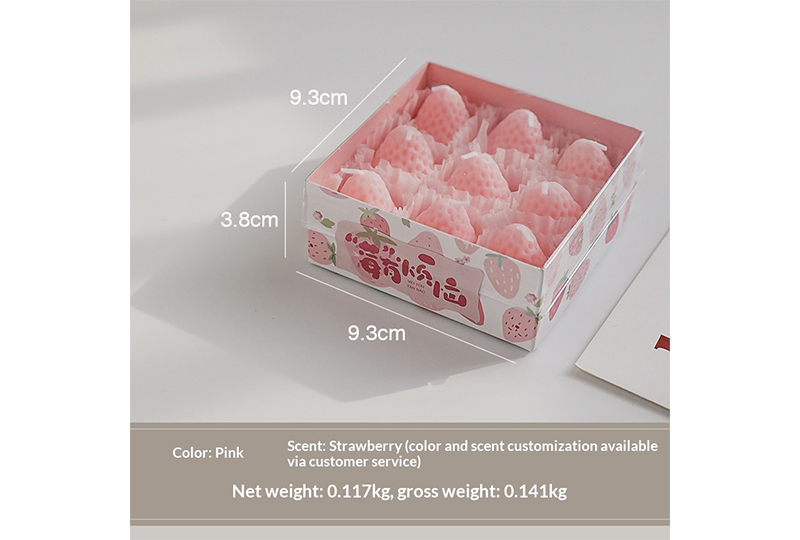 Strawberry-Shaped Tealight Candle Set — 6-Pack