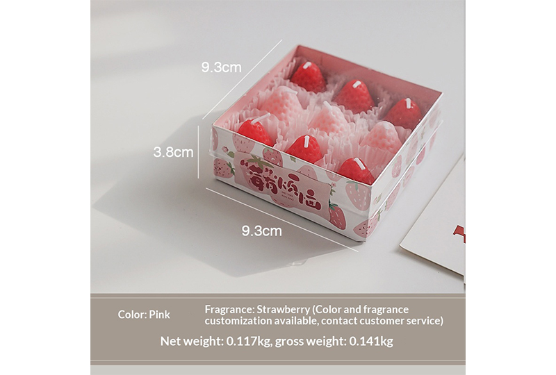 Strawberry-Shaped Tealight Candle Set — 6-Pack
