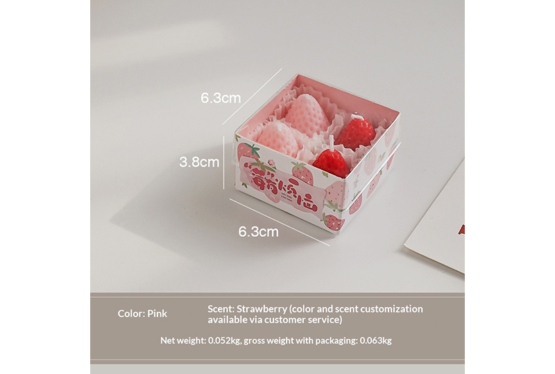 Strawberry-Shaped Tealight Candle Set — 6-Pack