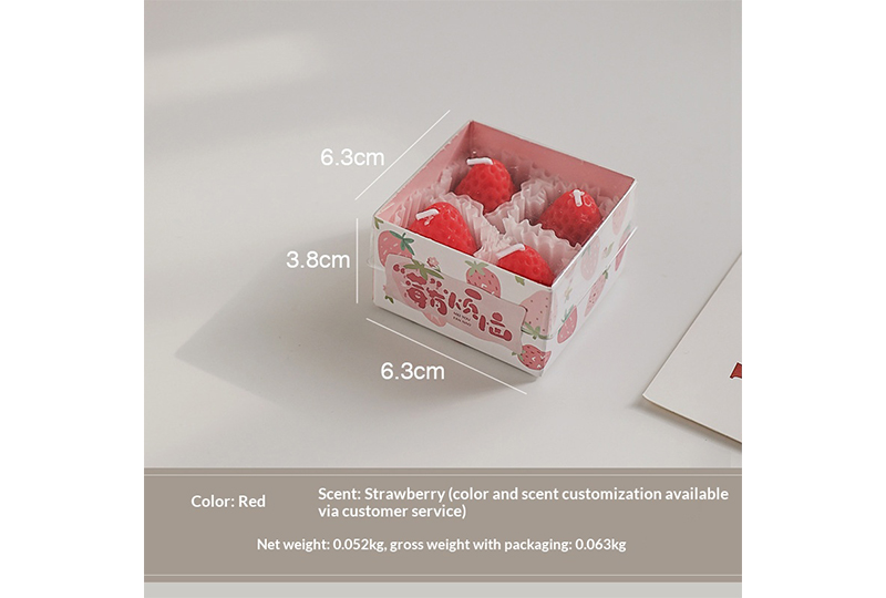 Strawberry-Shaped Tealight Candle Set — 6-Pack