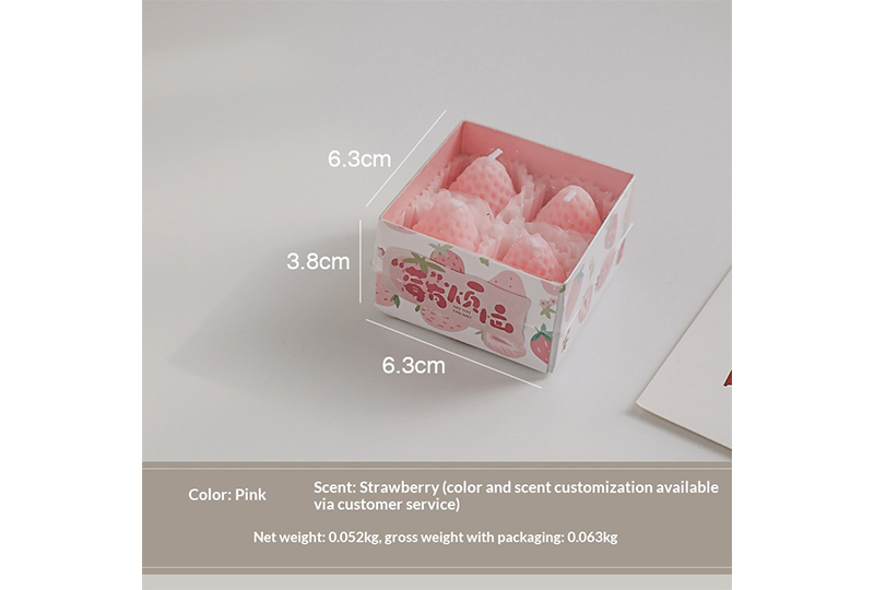 Strawberry-Shaped Tealight Candle Set — 6-Pack