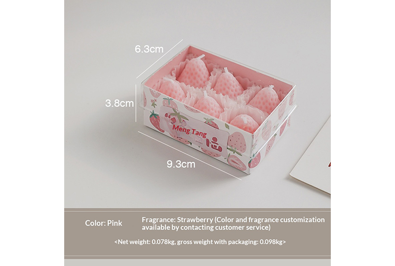 Strawberry-Shaped Tealight Candle Set — 6-Pack