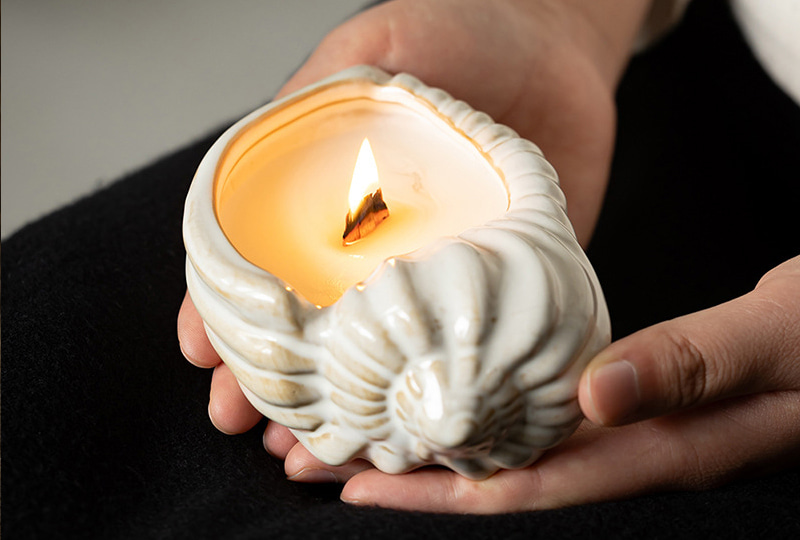 Ceramic Seashell Trio Tealight Candle Holder