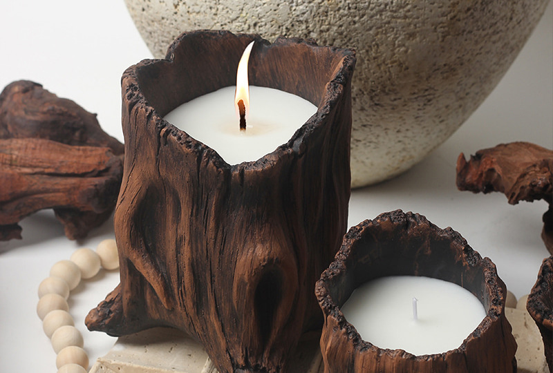 Organic Driftwood Resin Tealight Candle Holder