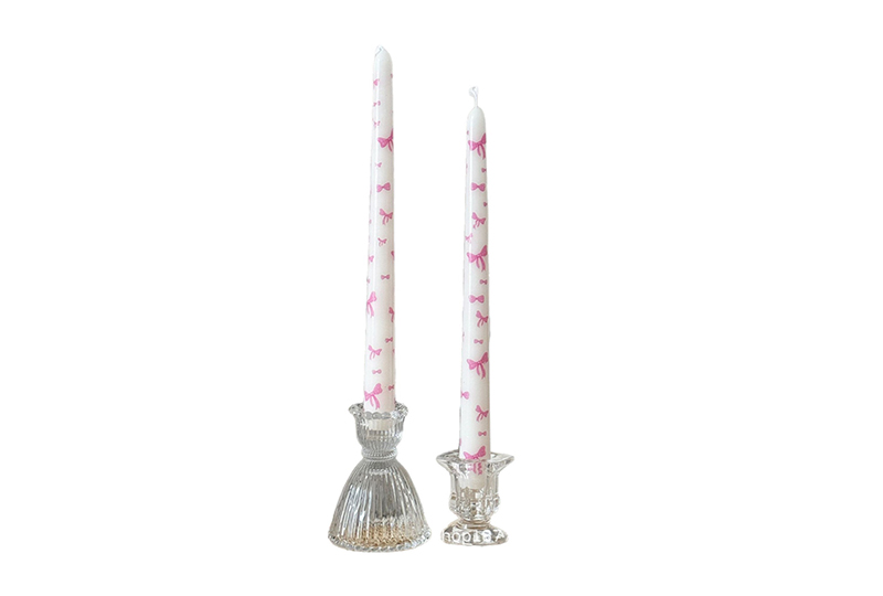 Bow-Print Taper & Holder Festival Series Handmade Candle