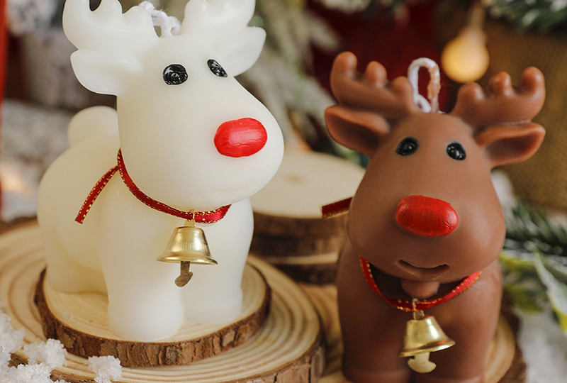 Christmas Jingle-Bell Reindeer Animal Series Handmade Candle