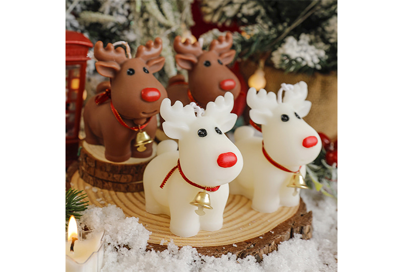 Christmas Jingle-Bell Reindeer Animal Series Handmade Candle