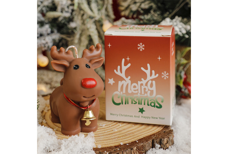 Christmas Jingle-Bell Reindeer Animal Series Handmade Candle