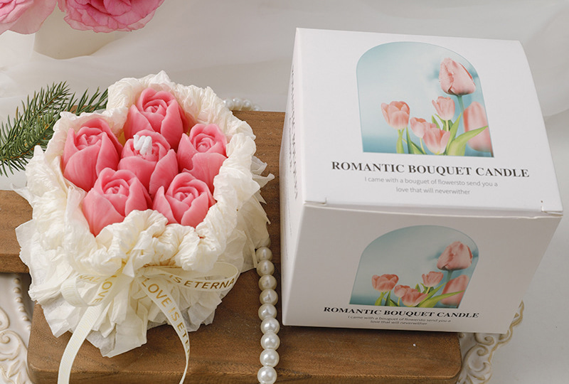 Multi-Rose Cluster Ruffle-Base Flower Series Handmade Candle