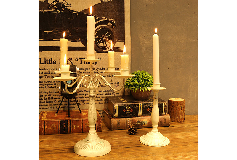 Ornate Multi-Arm Scrolled Metal Candle Holder