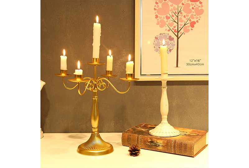 Ornate Multi-Arm Scrolled Metal Candle Holder