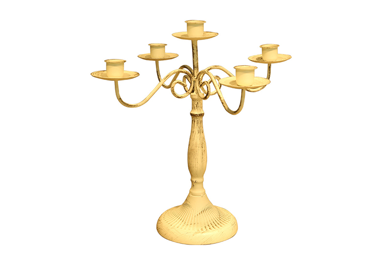Ornate Multi-Arm Scrolled Metal Candle Holder