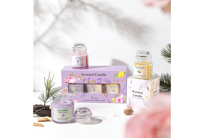 3-Scent Botanical Soy Candle Set — Rose, Lavender & Osmanthus