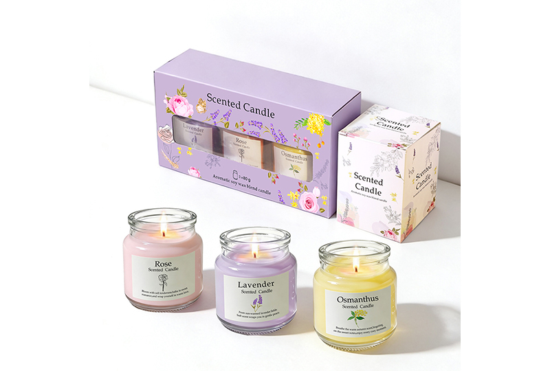 3-Scent Botanical Soy Candle Set — Rose, Lavender & Osmanthus
